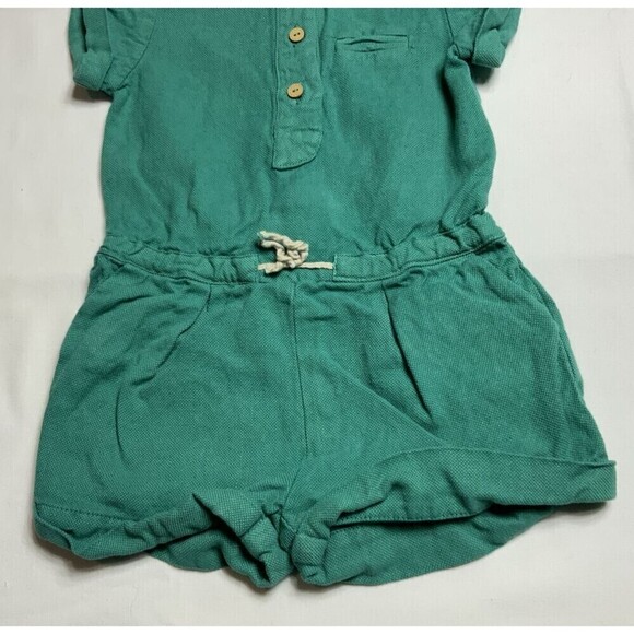 Zara Kids Romper Infant 1pc Cotton Linen Blend Green Size 18-24 Months - Picture 3 of 7